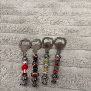 Set of Four Beaded Bottle Openers